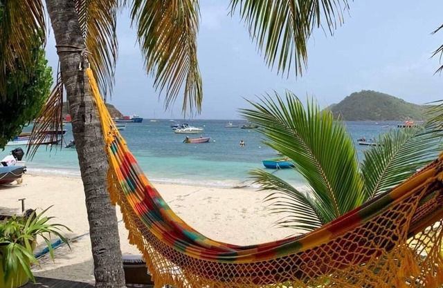 House feet in the water in the bay of Saintes
