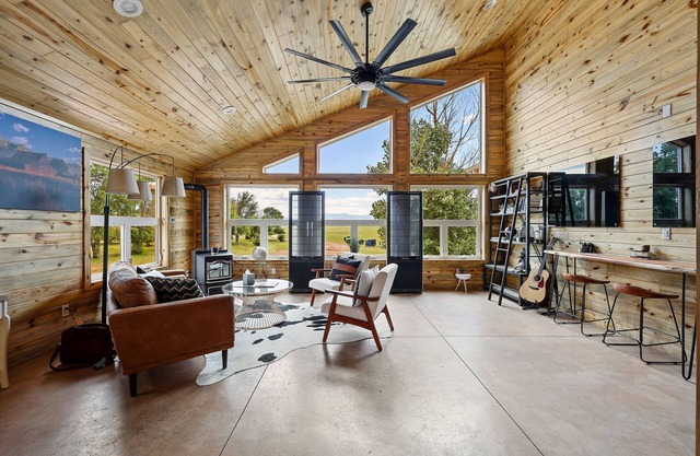 House in Peyton with indoor theater, grill, bikes, mountain views, & firepit