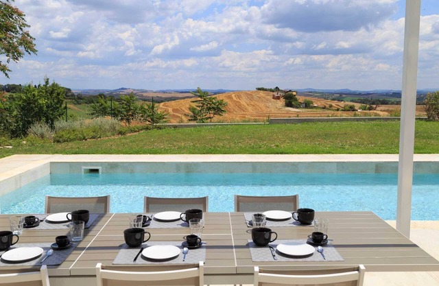 House with Modern Design, Pool, Views of the Sienese Countryside, Air Conditioning