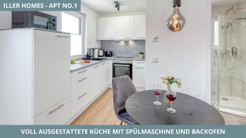 Iller Homes - 5 x Moderne Fewos je 1bis2 oder 1bis4 Pers mit Küche u Balkon - Parkplätze vorhanden