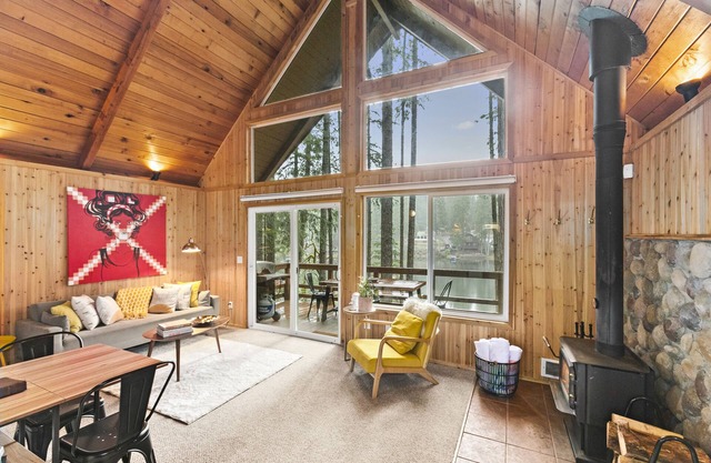 Lakefront A-Frame Cabin with King Beds, Boat, Hot Tub