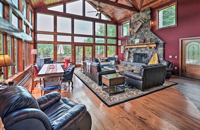 Lakefront Oneonta Estate w/ Fire Pit + Deck!