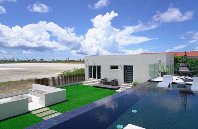 Large, Modern apartment with pool in exclusive Malmok/Arashi area, near beach.