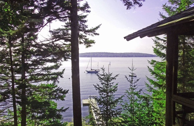 Linekin Log Cabin: Dog-Friendly Log Cabin with Private Deep-Water Dock & Bay Views!