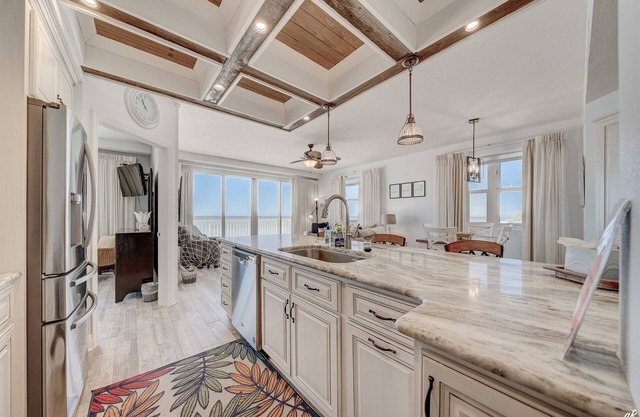 Low floor, beachfront, modern condo!