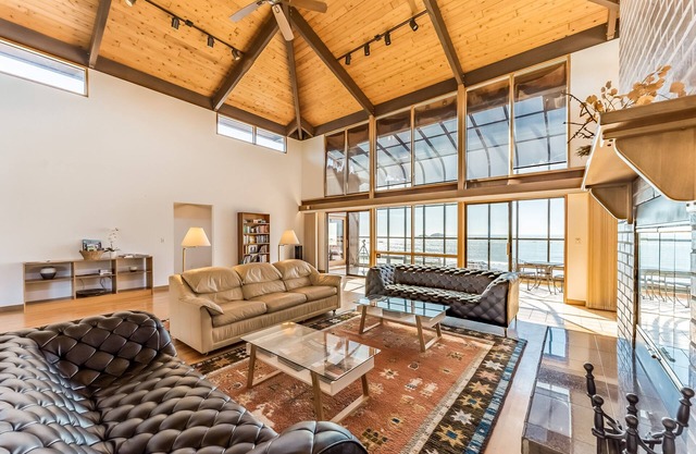 Luxurious home boasting ocean views, a sauna, pool table, and more