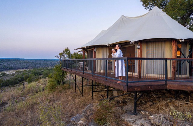 Luxury Safari Tents on 96 acres in the Texas Hill Country