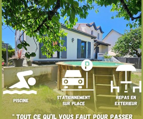 Maison paisible proche centre avec piscine
