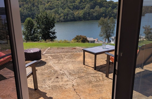 Mid-Century lake view home.