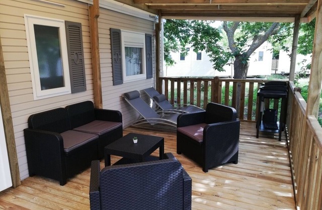 Mobil Home tt confort 6 pers plage 400 m, à Mimizan Plage, ds complexe aquatique