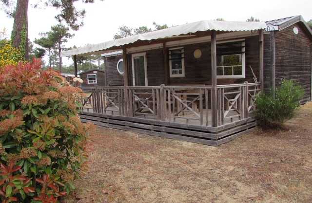 Mobile home in a 5-star campsite by the ocean in a nature area