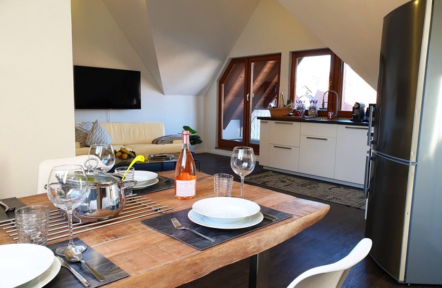 Modern 2-room attic apartment with balcony and internet/wi-fi