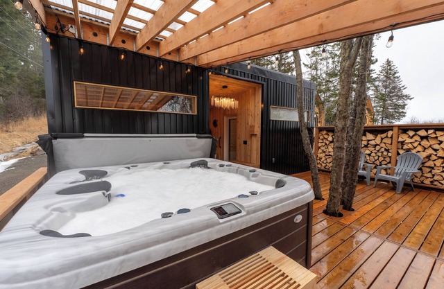 Modern Cabin+Nordic Spa w/Sauna, Hot Tub & Cold Plunge