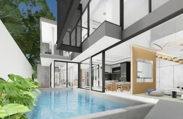 Modern Private Pool Villa/4Bedroom/Fitness/Kitchen
