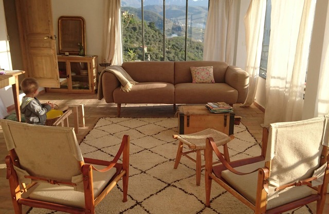 Mountains and sea - rustic, modern stone house with panoramic views