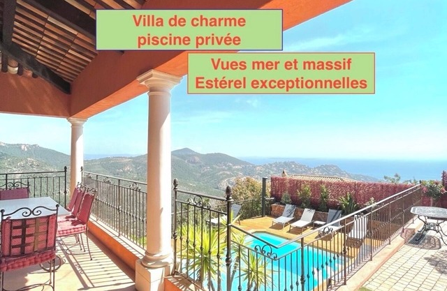 Neo-Palladian style air-conditioned villa, quiet, sea view, Esterel and Lérins Islands