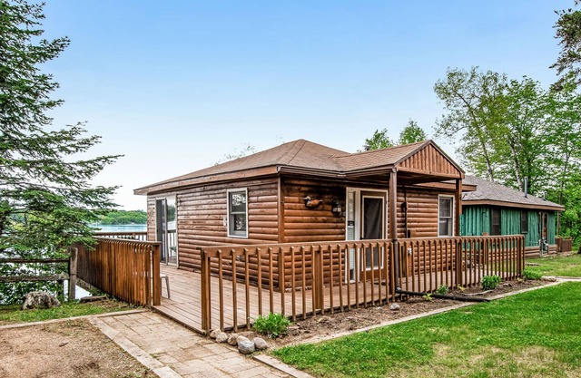 New listing! Lakefront cabin with dock, over-water deck, year-round views!