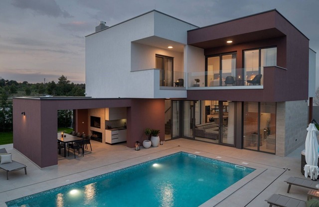 New Villa 55-Vrsi heated pool jacuzzi sauna bbq sea view