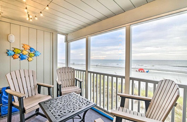 Oceanfront Condo with Furnished Deck and Views!