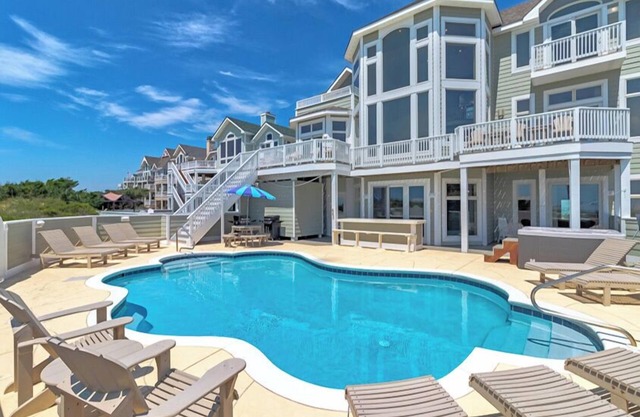 Oceanfront Hatteras home w/endless views, pool, hot tub, rec room & more!