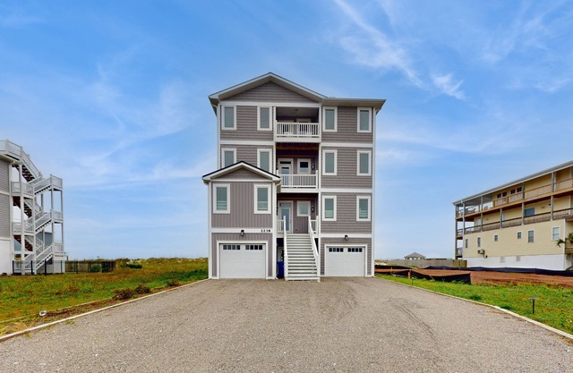 Oceanfront beach estate with private heated pool & hot tub, elevator & game room