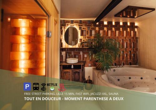 Parenthèse Douce Lille Croix avec Spa Privatif Jacuzzi et Sauna