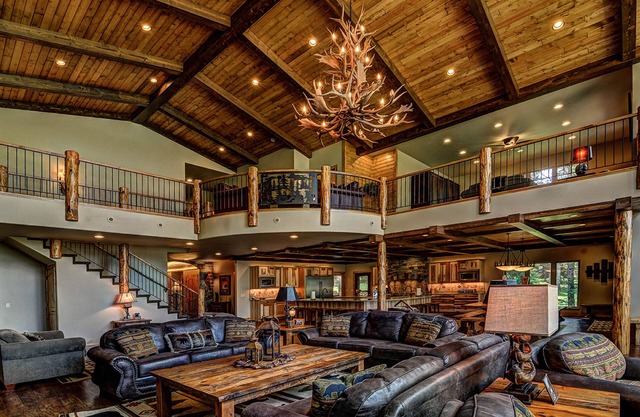 Plush lakefront lodge with private dock, high-speed WiFi, & game room