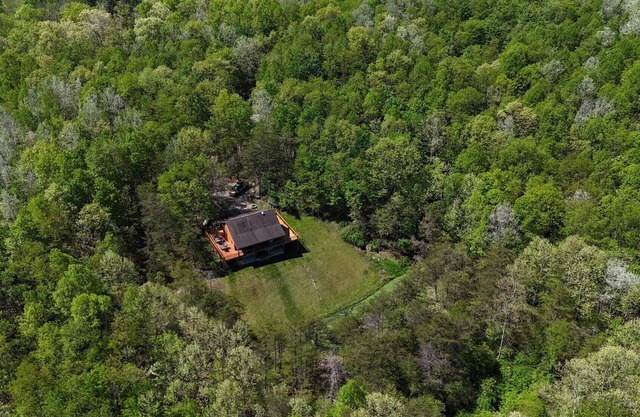 Scenic View Hocking Hills cedar cabin for up to 8 guests that is pet friendly on 30 private acres. Offers pond, Wi-fi and great deck space with first level hot tub.