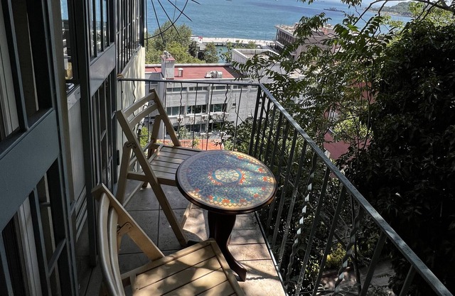 Sea view apartment with balconies in fancy and central neighborhood of Cihangir.