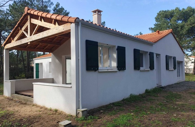 Seaside house in pine forest