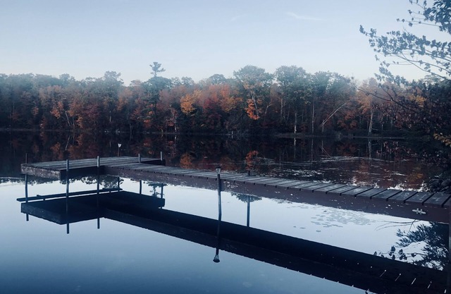Secluded cabin on a lake, right on snowmobile trail