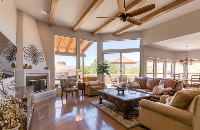 Secluded dog-friendly home with private patio, gas grill, mtn views, fireplace