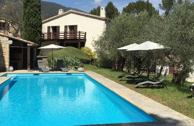 Secluded villa with large pool in lovely gardens. 1 hour from Nice airport!