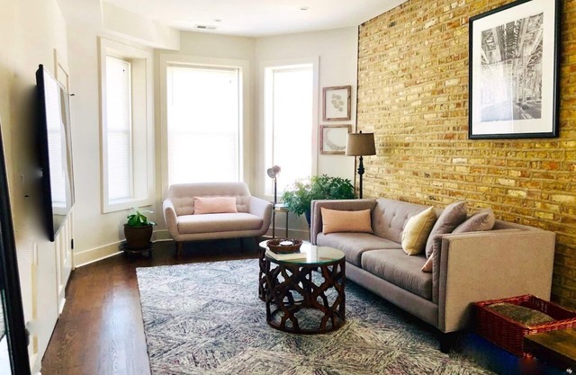 Soft Leather and Warm Bricks at a Stylish Rogers Park Home