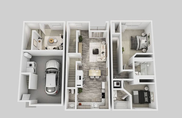 Spacious 3-Story, 2 Bedroom 2.5 Bathroom Townhome