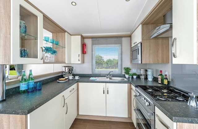 Spacious caravan with one double and two twin.