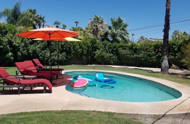 Sparkling backyard pool /Postmodern Paradise