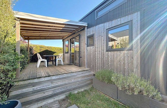 Stay in a Tiny House in Jullouville, with pool and parking