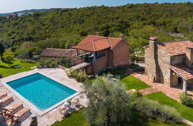 Stone Villa Malini, in Istria, with a Pool