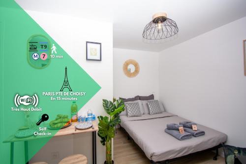 Studio rénové calme et cosy (10' Paris Pte d'Ivry)