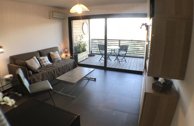 Studio standing for 2 terrace sea view and salines with pool wifi tt equipped