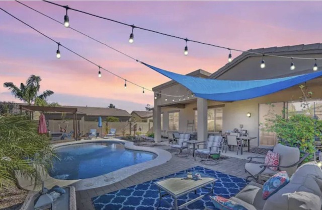 Sunny home with private heated pool, high-speed WiFi, central AC & washer/dryer