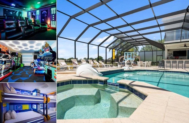 Sunset Mansion | Amazing Themed Theater Room and Bedrooms | Games Room | Near Disney