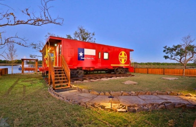 The Belle Plain Caboose is a private romatic stay with great fishing!