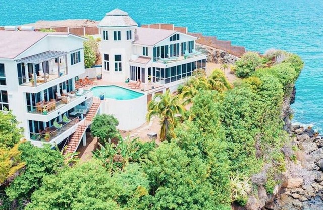 The Main Villa has three bedroom. The master bedroom, has its own patio.