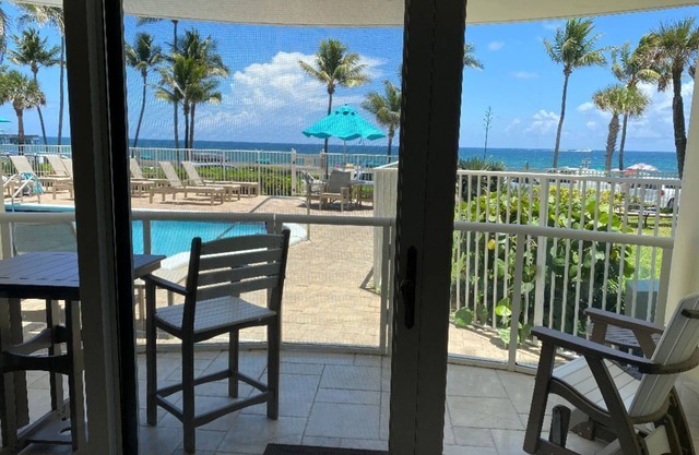 THE ONE! NEWLY RENOVATED GROUNDFLOOR BEACH/OCEAN FRONT CONDO with private deck!