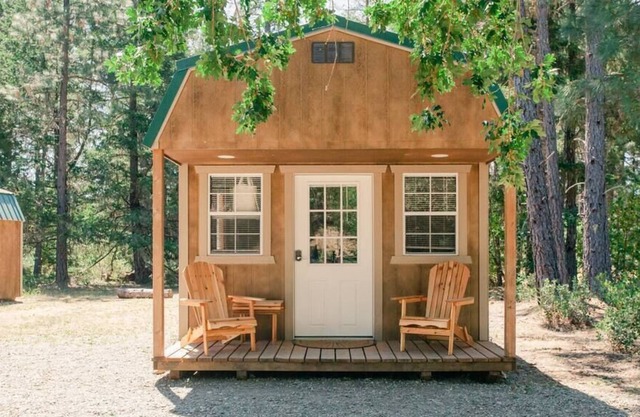 This cabin is located in a campground/RV Park