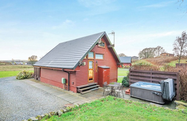 Traditional country style A-frame lodge.