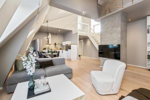 Two bedroom penthouse with large living room and rooftop in the city centre of Trondheim