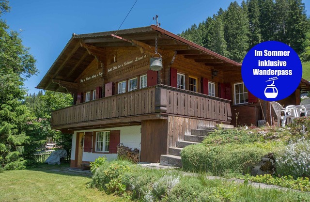 Typical Bernese Oberland chalet with large garden and magnificent views.